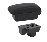 Car Center Console Fit For VW Volkswagen Polo 2019-2024 Dual Layer Large Space Central Store Box Usb 2020 2021 2022 2023(C1 Black Line)