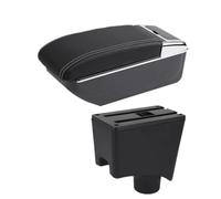 Car Center Console Storage For Sandero For Logan 2 Armrest Car Box Storage Accessories Retrofit Parts Interior(B white line NO USB)