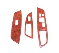 Car Center Console Trim Car Window Switch Cover Decorative Sticker Fits for Veloster 2011-2016, PC Material, Left-Hand Drive Compatible(Red)(Rosewood Grain)