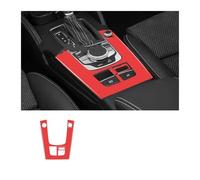 Car Center Console Trim Decoration For A3 13-19 Suitable Car Interior Modified Piano Black Center Control Gear Decorative Stickers(Red)