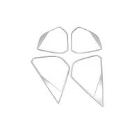 Car Center Console Trim For Peugeot For 3008 For 5008 2017-2020 Interior Moulding Chrome Door Speaker Sound Protector Cover Trim 4pcs Stainless Steel Console Panel Trim (Color : Silver)