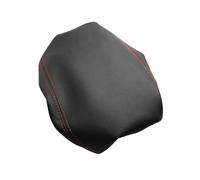 Car Center Control Lid Armrest Box Leather Cover Trim Elastic Band For Toyota For 4Runner 2010-2018 Automotive modification accessory(Black with red line)