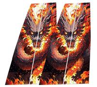 Car Center Pillar Pillar Pillar - Car Door Pillars, Wolf Black Wrapped In Flames | Decorative Window Post Wraps With A Fierce Flame Design, Sea Molding Protector