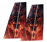 Car Center Pillar Sticker - 25cm Car Door Pillar Decals | Black Wolf Engulfed in Flames Side Door Window Cover | Wolf Engulfed in Flames Car Center Column Sticker for Car Making Decoration
