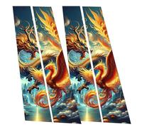 Car Center Pillar Sticker - Black Wolf Flames Design, PVC 48x25cm, Door Column Wrap, Anti Scratch Decal | Side Window Cover for Exterior Cars Styling Molding, Horror Child Sticker,Spider Wolf C