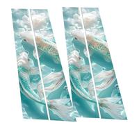 Car Center Pillar Sticker - Door Window Decals, Side Pillar Wrap | Black Wolf In Flames Graphic For Car Window Trim, Mold Cover