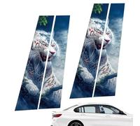 Car Center Pillar Sticker, Glass Decals, Black Wolf Engulfed in Flames Side Door Window Shield, Posts Molding Cover, Custom Decor for 18.9 x 9.84 Inches Enhanced Vehicle Styling