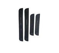 Car Center Pillar Sticker Rubber Car Door Sill Cover 4 Pieces Black Panel Protective Trim Anti-Scratch Exterior Parts Universal(Black)
