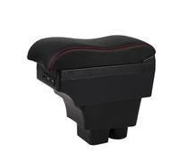 Car Central Armre For Skoda For Fabia For Roomster MK2 Armrest Box Center Console Central Store Content Storage With Cup Phone Holder USB(A-Black white line3)