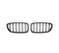 Car Central Bumper Grille All Black Double Line Style Front Bumper Grille For BMW For 5-Series For F10 For F11 For F18 2010-2017 For 528i For 535i Diamond Style Racing Grill(Double-Matte Black)