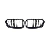 Car Central Bumper Grille All Black Double Line Style Front Bumper Grille For BMW For 5-Series For F10 For F11 For F18 2010-2017 For 528i For 535i Diamond Style Racing Grill(Double-Carbon Look)