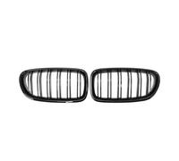 Car Central Bumper Grille All Black Double Line Style Front Bumper Grille For BMW For 5-Series For F10 For F11 For F18 2010-2017 For 528i For 535i Diamond Style Racing Grill(Double-Glossy Black)