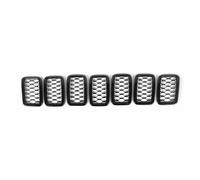 Car Central Bumper Grille Car Front Grille Mesh Insert Decoration Cover Trim For Jeep For Grand For Cherokee 2014 2015 2016 2017 2018 2019-2023 Car Exterior Accessories(2017UP Black)