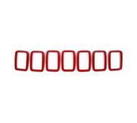 Car Central Bumper Grille Car Front Grille Mesh Insert Decoration Cover Trim For Jeep For Grand For Cherokee 2014 2015 2016 2017 2018 2019-2023 Car Exterior Accessories(2017UP Red Ring)