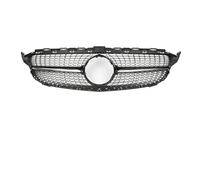 Car Central Bumper Grille For Mercedez For Benz For W205 2014-2018 For C180 For C200 For C250 Diamond Grill Front Mesh Grille Auto Part Grille Front Bumper Gril(Black)