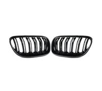 Car Central Bumper Grille Grille Front Kidney Grill Double Bridge Grill Black Gloss Kidney Grille Double Bar For BMW For E92 For E93 2DR For LCI Pair