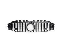 Car Central Bumper Grille Grille Front Kidney Grill Double Bridge Grill Front Bumper Grille For For Benz For A-Class For W177 2019 2020 2021 2022 2023 Black