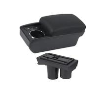 car centre console armrest box For Citroen C3 C2 Car Armrest Double Layer Storage Box Cup Holder Dedicated Accessories(M1 ligne noire 3USB)