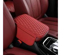 Car Centre Console Armrest Cover for Ferrari 296 | 12Cilindri | Amalfi | Daytona SP3 | F80 | SF90, Diamond Stitching, with Side Organiser Pockets, Non-Slip,F Wine Red