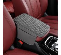 Car Centre Console Armrest Cover for Ford Kuga/Puma/Puma Gen-E/Mustang GTD 2024-, Diamond Stitching, with Side Organiser Pockets, Non-Slip,D Grey
