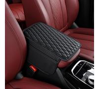 Car Centre Console Armrest Cover for Honda Civic | Civic Type R | CR-V | e:Ny1 | HR-V | Jazz | ZR-V, Diamond Stitching, with Side Organiser Pockets, Non-Slip,A Black