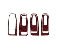 Car Centre Console Decorative Strip Car Door Window Switch Button Trim Sticker For Crosstrek 2018-2023 For Impreza 2017-2023(Black Red)