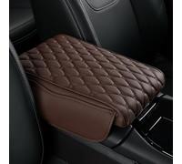Car Centre Console Organiser Cover compatible with the Audi A3 2016-2020 - Nappa Leather Car Accessory with Plush Padding - Easy-Clean & Tool-Free Installation,Coffee-Small