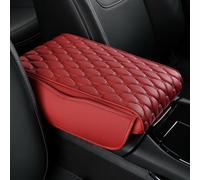 Car Centre Console Organiser Cover compatible with the Mitsubishi Eclipse Cross 2017-2025 - Nappa Leather Car Accessory with Plush Padding - Easy-Clean & Tool-Free Installation,Red-Small