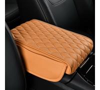 Car Centre Console Organiser Cover compatible with the Mitsubishi Eclipse Cross 2017-2025 - Nappa Leather Car Accessory with Plush Padding - Easy-Clean & Tool-Free Installation,Orange-Large