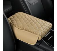 Car Centre Console Organiser Cover compatible with the Mitsubishi Eclipse Cross 2017-2025 - Nappa Leather Car Accessory with Plush Padding - Easy-Clean & Tool-Free Installation,Beige-Small