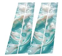 Car Centre Pillar Sticker - Car Door Pillar Decals, Window Pillars Post Cover, Black Wolf Engulfed In Flame Side Door Covers, Window Pillars Posts Molding Cover For Exterior Fittings Decor