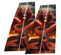 Car Centre Pillar Sticker, Exterior Door Window Pillar Posts Scratch-Resistant Column Sticker Wolf/Tiger/Dragon Entwined In Flames Side Door Window Cover Window Pillar Posts Trim Cover