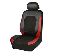Car Chair Covers For Skoda For Fabia For Octavia For Rapid For Superb For Kodiaq For Yeti All Models Breathable Mesh Fabric Splicing PU Leather(1 seat Black Red)