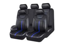 Car Chair Covers PU Leather And Mesh Cloth Universal Car Seat Cover Set Car Unisex Most CAR SUV Van Truck Seat Cushion Car Seat Cover(5 seat Blue)