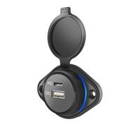 Car Charger - 24 V/12 V PD Type C Ports | Fast Charging -QC 3.0 Adapter | Waterproof Cover with Indicator | USB Power Accessories for Marine Boat RV