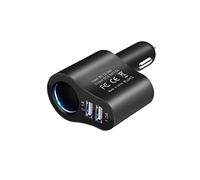 Car Charger 3 in 1 Cigarette Lighter Adapter AC 12V 24V Car Phone Charger with Dual USB Ports 2.1A and 1.1 A for Mobile Phone Tablet Dash Cam