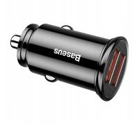 Car Charger 30W 12-24V 2xUSB, Black, baseus