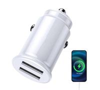 Car Charger - 4.3x2.3cm 3.1A | Fast Charge Charging Station | double USB Mini Phone Charger Adapter | 12-24V Intelligent multiple Port USB Charging Overvoltage Protection For Car Use