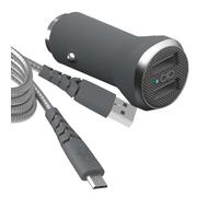 Car charger 4.8A (2.4 2.4A) IC Smart Reinforced USB A/micro USB cable