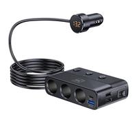 Car charger, 7 devices, LED panel with voltmeter, splitter-3mk Car Power Splitter PD 120W™ QC PPS USB-C USB-A (D)