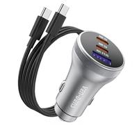 Car Charger 90W for iPhone 17 Pro 17 Pro Max Air/Galaxy S26 S25 Ultra FE | 90W USB-C fast car charger with cable for iPhone 17/16/15 and Galaxy S26/S25/S24, A56/A36/A17/A16 Series.