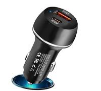 Car Charger Adapter, 2-Port Automobile Adapter - USB 60W Type-C PD Quick Charging For Cell Phonepowerful Output, Ensuring Your Devices