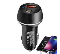 Car Charger Adapter - 60W USB PD Fast Charging Car Charger Type-C USB Chargers Fast Charging Compatible, Adapters | Two-Port Automobile Chargers For Game And Console