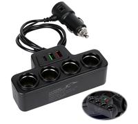 Car Charger Adapter 7 in 1 Cigarette Lighter USB Charger 120W Cigarette Lighter with 4 Sockets and 3 USB Ports(QC 3.0/USB 3.1/PD 3.1) Multi Socket for Car Devices, Phones, Laptop, iPad, Vehicles, Dash