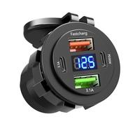 Car Charger - Charging Device for Tablets with 4 Ports Digital Display, Automatic Mobile Phone Charger | For Drivers Travellers Road Travel Commuting Quotidi