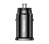 Car Charger Cigarette Lighter 5A Load Fast USB/ USB Type C Black - Baseus