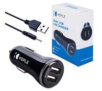Car Charger Compatible with Nokia 6111, 6120, 6121, 6125, 6131, 6136/ 2x 2.4A (12/ 24V) Two Port Adapter And Small Pin USB Cable/Double USB Socket Charge (0.5m)