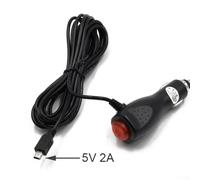 Car Charger for Mini USB Dash Cam with On/Off Switch, 5V 2A Output, 3.5m Cable, Compatible with 12V-24V Vehicles, Black