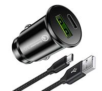 Car Charger For Nothing Phone 3 (3a) Pro/Nothing Phone (3a) (2a) 2 1 CMF 1 QC3.0 18W PD Mini Car Charger Type-C Dual USB Car Fast Charging Cigarette Lighter Car Adapter With Type C Cable