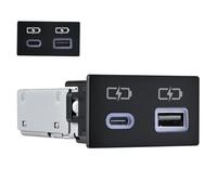 Car Charger for Toyota USB C Dual Port PD 3.0 Type C Fast Charging with LED Light Show, Replacement of The Original Car Charger (Black)